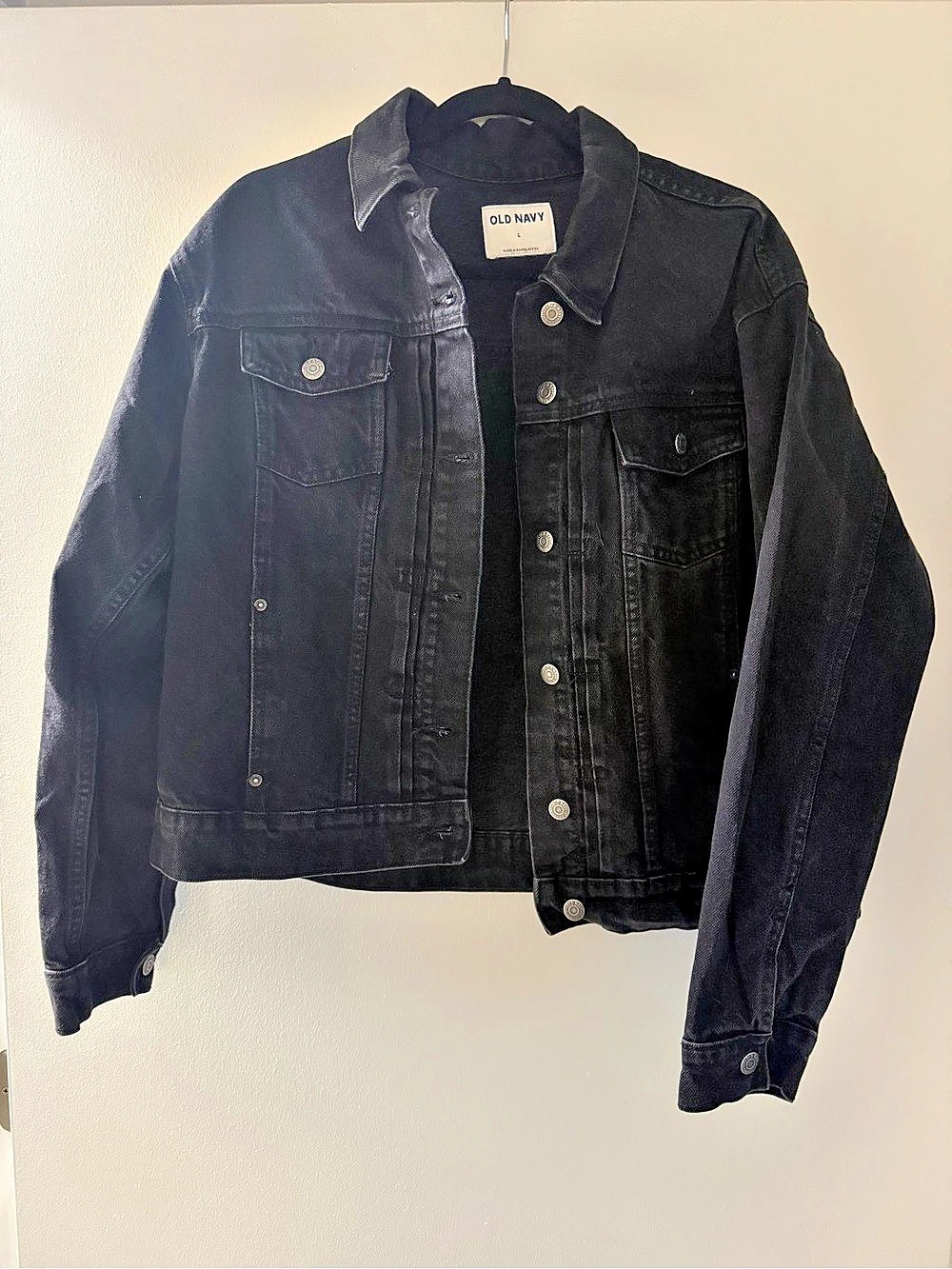 Old Navy Classic Jean Trucker Jacket Black Denim Size Large